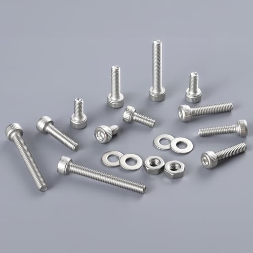 VGBUY 750pcs M2.5 Screw Kit, M2.5 x 4/6/8/10/12/16/20mm Hex Socket Head Cap Screws Bolts Nuts Washer Kit,304 Stainless Steel Machine Screws Suitable for 3D Printer DIY - size: M2.5x4/6/8/10/12/16/20mm, style: Socket Head