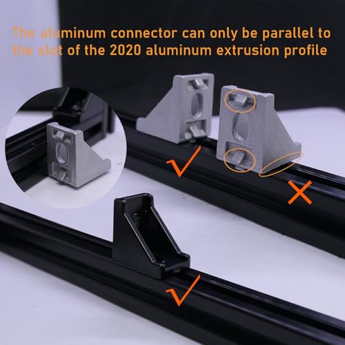 12 Sets 2020 Aluminum Extrusion Connectors,12pcs 2020 Series Corner Brackets,with 24pcs Sliding T Nuts and Screws, for Aluminum Extrusion Profile Slot 6mm - style: 12Set 20x28 Silver Corner Bracket