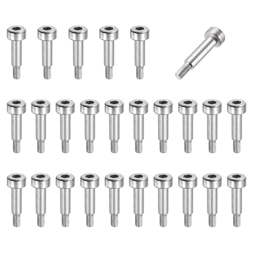 MECCANIXITY 26 Pcs 304 Stainless Steel Shoulder Bolt 4mm Shoulder Dia 8mm Shoulder Length M3x0.5 Thread Hex Socket Shoulder Bolts for Hydraulic Injection Molding Machinery Industries - size: 4mm x 8mm