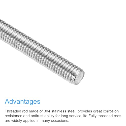 MECCANIXITY Fully Threaded Rod 1/2"-13 UNC Thread Pitch 304 Stainless Steel Right Hand Threaded Rods Bar Studs,4.92 inch 4 Pack - size: 1/2"-13 UNC x 4.92 inch