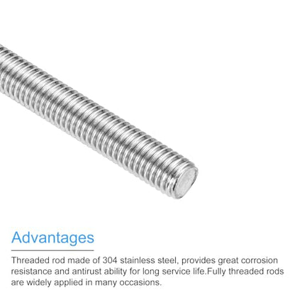 MECCANIXITY Fully Threaded Rod 1/2"-13 UNC Thread Pitch 304 Stainless Steel Right Hand Threaded Rods Bar Studs,3.23 inch 4 Pack - size: 1/2"-13 UNC x 3.23 inch