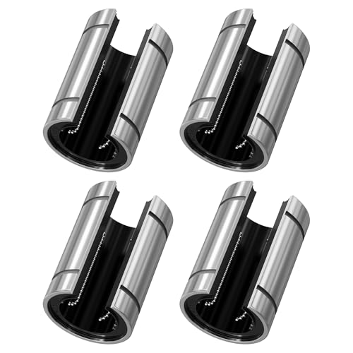 4PCS LM25UUOP Open Type Linear Ball Bearings, 25mm Bore Dia,40mm OD，59mm Length Linear Bearing with Double Side Rubber Seal Linear Rail for CNC, 3D Printer - size: LM25UUOP Size 25x40x59mm