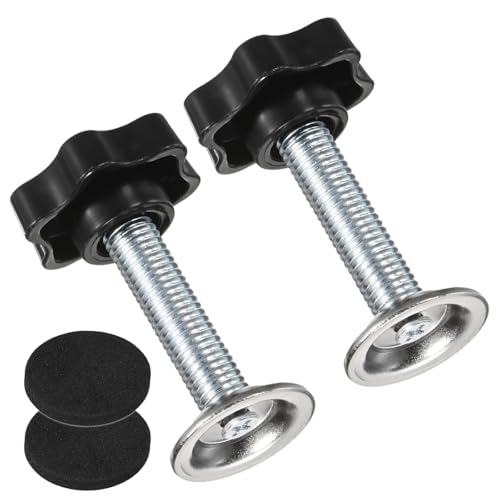 M METERXITY 2-Pack Star Handle Hand Screws, M10x40mm Carbon Steel Thread Star Clamping Knobs with Screws, Pressure Plate and Rubber Pad for Woodworking/Mechanical Equipment [Black] - size: M10 x 40mm