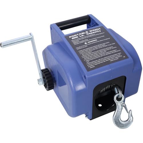 12V 2000lbs Trailer Winch with Wireless Remote Control - Marine & Boat Use