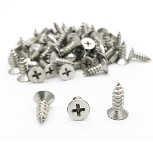 5 x 14mm Screw, Flat Head, Phillips Drive, Self Drilling, 304 Stainless Steel Drywall Wood Screws 100Pcs - size: 5 x 14mm