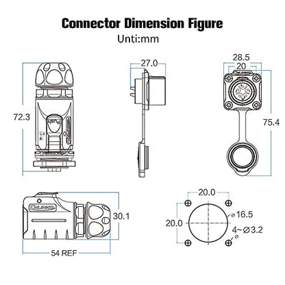 5 Pin IP67 Waterproof M16 Industrial Solder Connector 5A 250V - style: 5 PIN