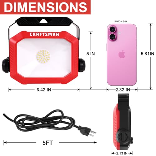 CRAFTSMAN 1PK 2500 Lumen Cool White LED Portable Work Light - color: Cool White