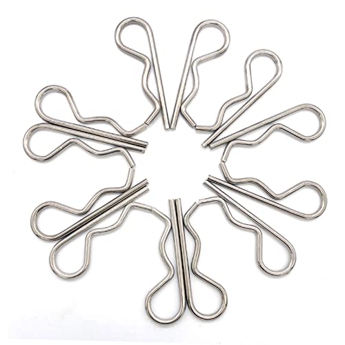 12 Pcs Heavy Duty Stainless Steel Cotter Pin R Clip Spring Retaining Wire Hair Pins for Trailer Lock System M3x60 Keeper - size: SUS304 M3x60mm-12pcs
