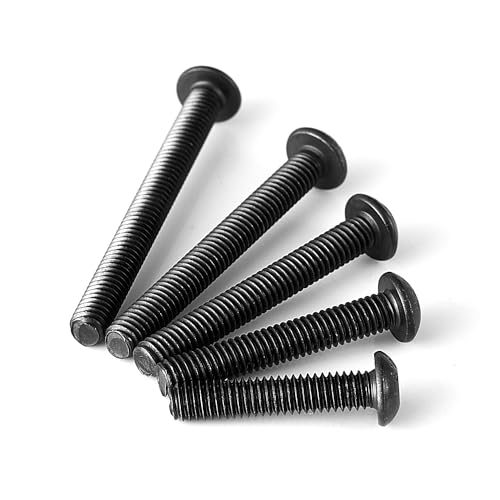 M4 x 30mm 35mm 40mm 45mm 50mm Button Head Socket Cap Screws Bolts, 10.9 Grade Alloy Steel Metric, Black Oxide Finish, Allen Hex Drive, Machine Fully Threaded, Assortment Kit 50PCS - size: M4 x 30/35/40/45/50mm (50PCS)