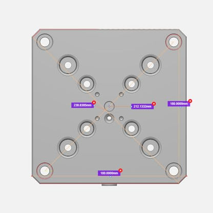XinDian Quick Zero Point plate 96/52 spacing universal model D96-D52 - style: D96-D52