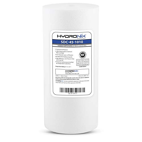 Hydronix SDC-45-1010 Whole House or Commercial NSF Polypropylene Sediment Water Filter Cartridge 4.5" x 10" - 10 Micron