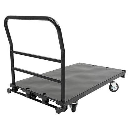 Truck Cart 42x24 inch Platform Lumber Drywall Flat Dolly Cart with - size: Black