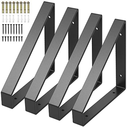 4PCS Heavy Duty Shelf Brackets,8" Metal Wall Steel Triangle Bracket - size: 4 PCS