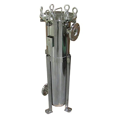 PRM 304 Stainless Steel Bag Filter Housing, #2 Size, 2 Inch Flange Inlet/Outlet, 150 PSI Max. Pressure, Bolt Plate Top
