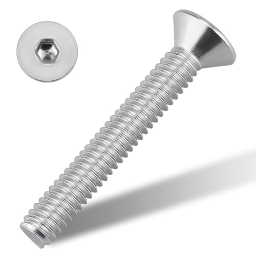 5/16-18 x 2" Flat Countersunk Head Socket Cap Screws, Full Machine Thread Coverage, Allen Hex Drive, 304 Stainless Steel 18-8 SS, 10 PCS - size: 5/16-18 x 2"