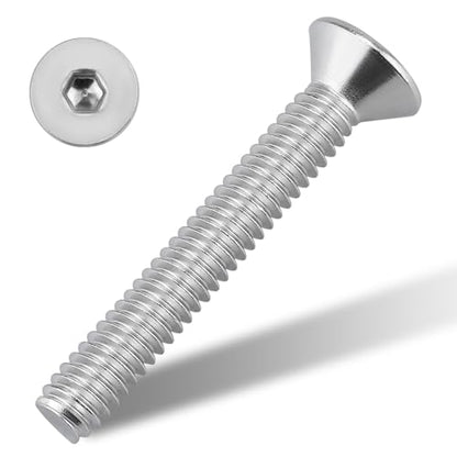 5/16-18 x 2" Flat Countersunk Head Socket Cap Screws, Full Machine Thread Coverage, Allen Hex Drive, 304 Stainless Steel 18-8 SS, 10 PCS - size: 5/16-18 x 2"
