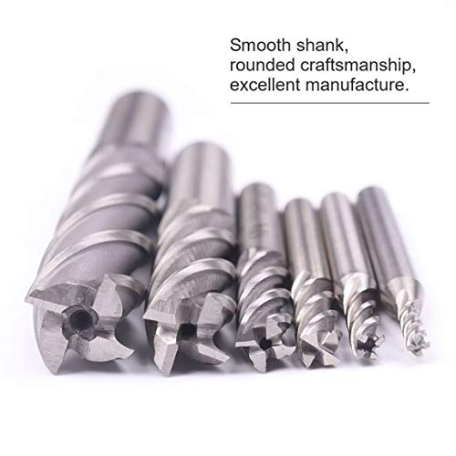HSS-AL Carbide End Mill Set, 4 Flute Milling Cutter Bits, High Strength Breakage Resistance, 1/2x1/2 Inch, 5 Pack