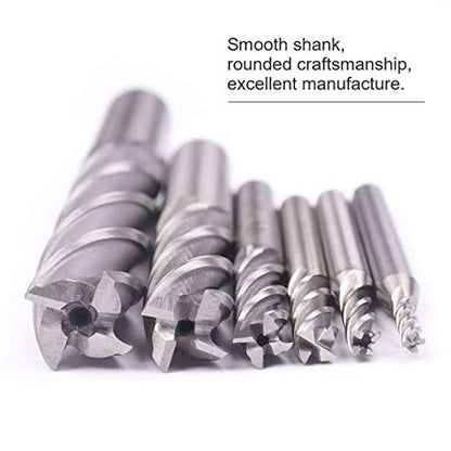HSS-AL Carbide End Mill Set, 4 Flute Milling Cutter Bits, High Strength Breakage Resistance, 1/2x1/2 Inch, 5 Pack