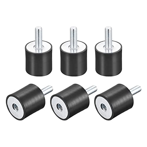 uxcell Rubber Mounts 6pcs M8 Male/Female Vibration Isolator Shock Absorber, for Garage Motor Air Compressor Car Boat Bobbins, D30mmxH30mm - size: M8x30mmx30mm