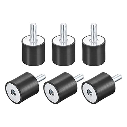 uxcell Rubber Mounts 6pcs M8 Male/Female Vibration Isolator Shock Absorber, for Garage Motor Air Compressor Car Boat Bobbins, D30mmxH30mm - size: M8x30mmx30mm