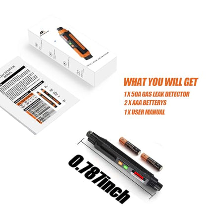Natural Gas Leak Detector with Audible & Visual Alarm - style: Blcak