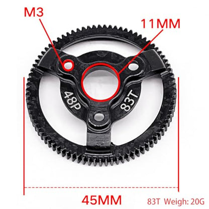 83T 48P Hardened Steel Spur Gear for Traxxas Slash Stampede Rustler 2WD - size: 48P-Spur Gear-83T