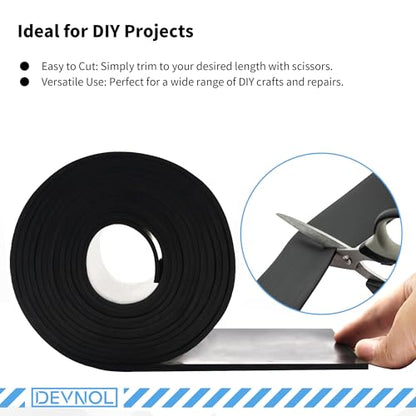 DEVNOL Neoprene Rubber Strip 1/4 (.250)" Thick X 4" Wide X 10'Long Grade 65A for Gasket, Surface Protection, Sealing - size: 1/4" x 4" x 10'