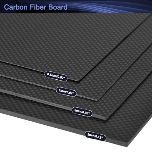 MECCANIXITY 3K Carbon Fiber Plate Panel Sheets, 300 x 300 x 2mm - size: 300 x 300 x 2mm