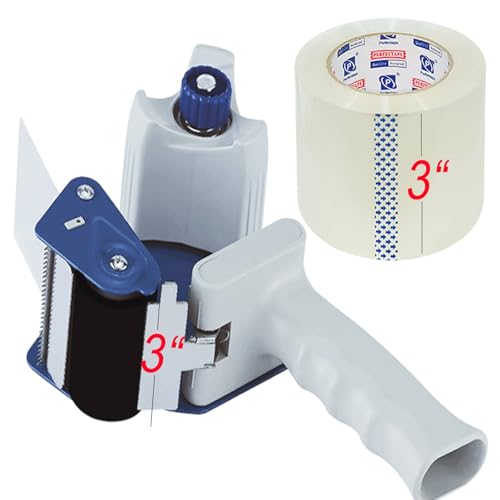 PERFECTAPE 3" Heavy Duty Packing Tape with Tape Gun Dispenser, 2-Pack - size: 2-PACK