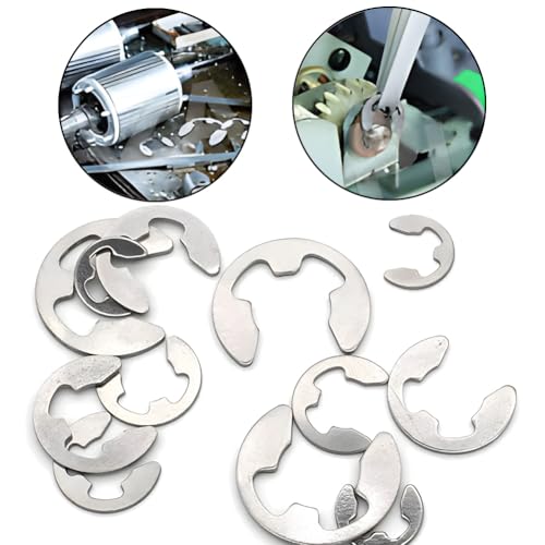 200Pcs E Clip Retaining Rings Assortment Set 304 Stainless Steel M1.5-M10 E Clip Assortment Kit for External Retaining Rings Washer Bearings, Gears, Pulleys, Axles, with Storage Boxes