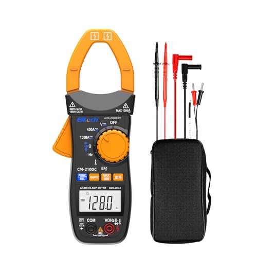 Elitech CM-210DC Clamp Meter, AC/DC Current 1000A, HVAC Multimeter
