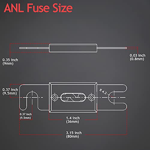 3 Pack 50 AMP ANL Fuse Holder Block 0/2/4/8 Gauge AWG Car Audio 50A 1/0 Zero Gauge Fuses with Box - size: 50A