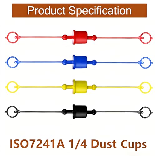 1/4" Hydraulic Fitting Caps and Plugs 8PCS Hydraulic Dust Caps - size: 1/4
