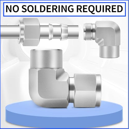ChillWaves 304 Stainless Steel Compression Tube Fitting, 1" OD x 3/4" NPT Female 90 Degree Elbow Compression Union Connector(1-PACK) - size: 1" OD x 3/4" FNPT
