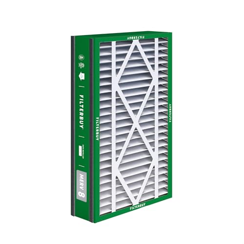 Filterbuy 16x25x3 Air Filter MERV 8 Dust & Allergy Defense (2-Pack) - size: 16x25x3