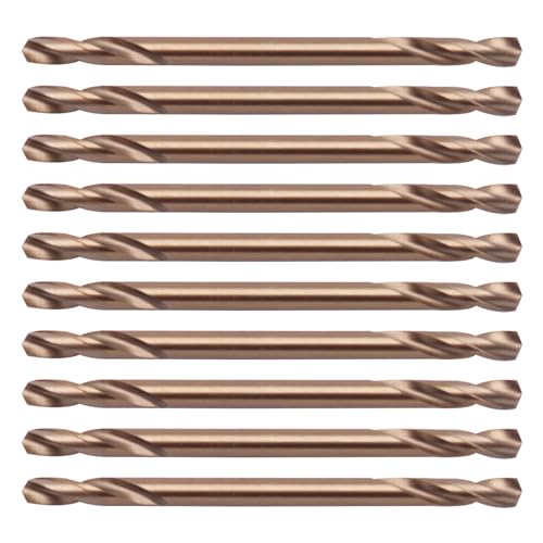Cobalt Drill Bit 9/64 Inch (10Pcs), M35 Jobber Length Twist Drill Bits Double Ended, Stubby Body HSS Drill Bits for Metal, Stainless Steel, Cast Iron, Plastic and Wood 3.5mm/0.137" - size: 3.5mm/0.137"