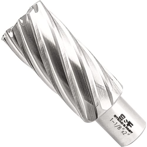 S&F STEAD & FAST Annular Cutter with Pilot Pin, 1-1/8" x 2", Mag Drill Bit - size: 1-1/8" x 2"
