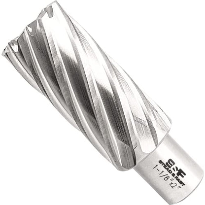 S&F STEAD & FAST Annular Cutter with Pilot Pin, 1-1/8" x 2", Mag Drill Bit - size: 1-1/8" x 2"