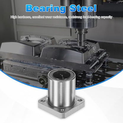 PATIKIL LMK20UU Linear Ball Bearings 20mm Bore Dia 32mm OD 42mm Long 5.5mm Hole, 4Pcs Round Flange Linear Motion Bushing Double Side Rubber Sealed Rod Liner Shaft for Machine 3D Printer - size: 20mm