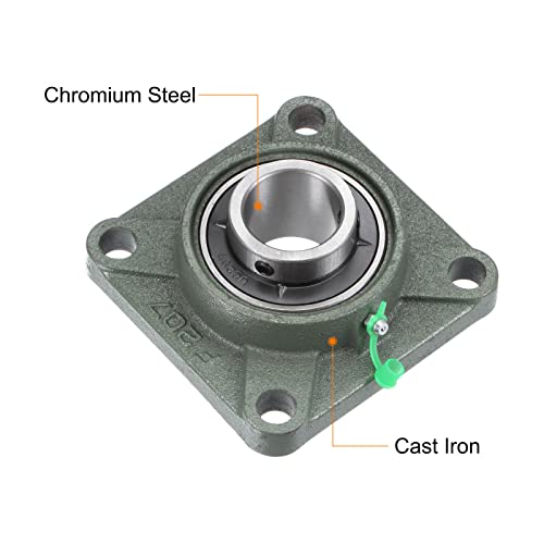 uxcell UCF207 Flange Block Bearings 35mm Bore Cast Iron Bearing Unit Set - size: 35mm