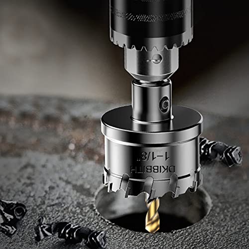 DKIBBITH TCT Hole Saw Set, 2-Pack 11/16" (18mm) Heavy Duty Tungsten Carbide Tipped Hole Cutters for Stainless Steel, Copper, Iron, Brass, Plastic with Titanium-Plated Pilot Drill Bits - size: 11/16"(18mm)