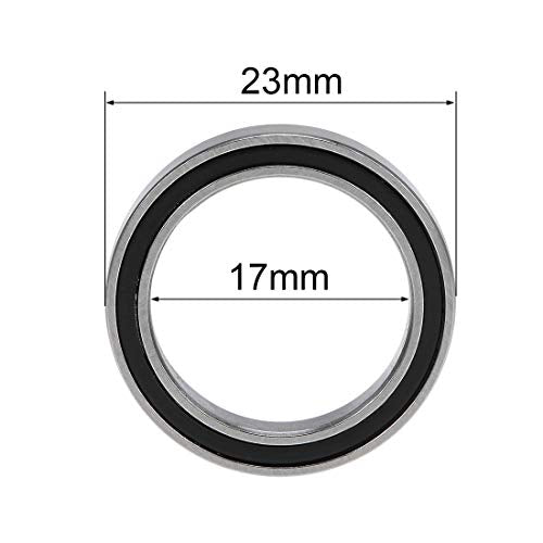 uxcell 6703-2RS Deep Groove Ball Bearings Z2 17x23x4mm Chrome Steel 2pcs - size: 17x23x4mm