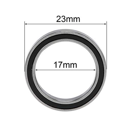 uxcell 6703-2RS Deep Groove Ball Bearings Z2 17x23x4mm Chrome Steel 2pcs - size: 17x23x4mm