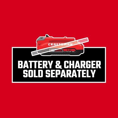 CRAFTSMAN V20 Electric Ratchet, Extended Reach, Cordless 3/8 Ratchet with Multi-Size 1/4 and 1/2 Drive Interchangeable Anvils, LED Light, 300 RPM, 40 ft-lbs Torque, Battery Not Included (CMCF936B) - style: NEW V20 3/8 Inch Drive Extended Head Ratchet