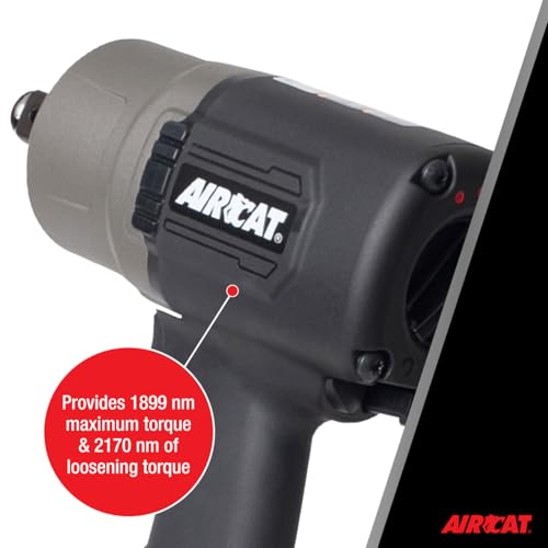 AIRCAT 1770-XLK 3/4" Impact Wrench Kit, 1,600 ft-lb Max Torque, 6,500 RPM