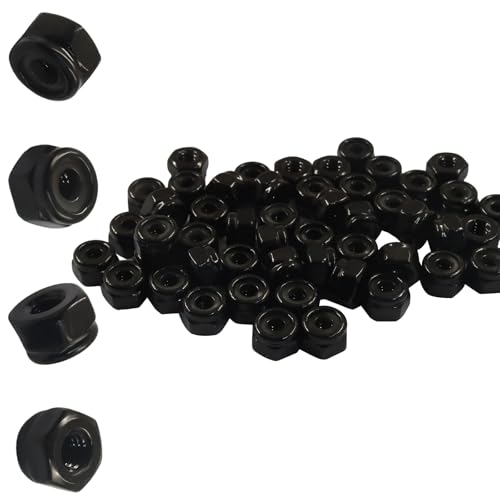 50 Pack #8-32 Nylon Insert Hex Lock Nuts - size: #8-32