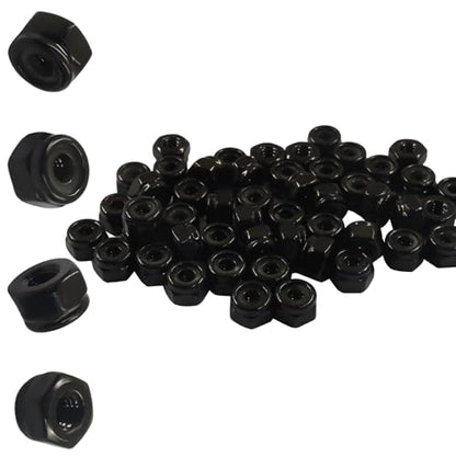 50 Pack #8-32 Nylon Insert Hex Lock Nuts - size: #8-32