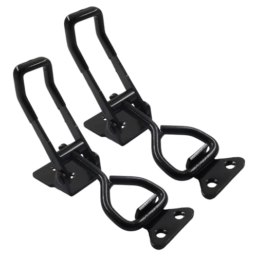 2 Pack Toggle Latch Clamp 4003, Adjustable 304 Stainless Steel Quick Release Hasp for Smoker Lids, Tool Boxes & Cabinets, Includes Mounting Hardware, Black - size: 4003