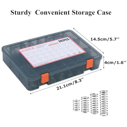 392Pcs Compression Spring Assortment Kit,24 Different Sizes Mechanical Small Spring Sets, Stainless Steel Mini Spring for DIY Projects