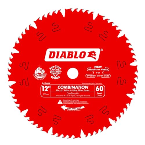 Diablo Combination Saw Blade - 12" Dia., 60 Comb Teeth, 1" Arbor